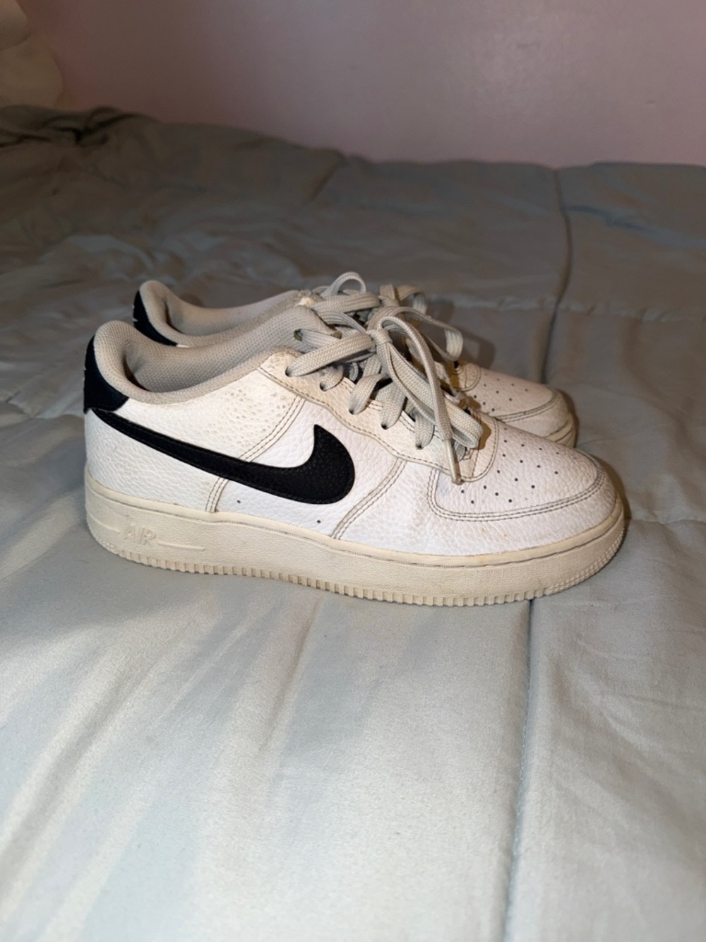 Nike Kids White Sneakers with Black Swoosh